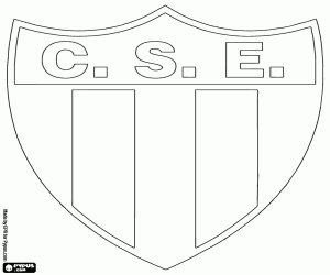 Shield of CS Estudiantes coloring page