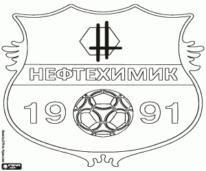 Shield of FC Neftekhimik coloring page