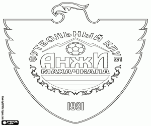 Shield of FK Anzhi Makhachkala coloring page