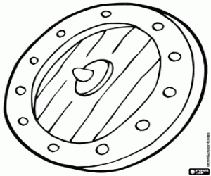 Shield, oldest defensive weapon coloring page