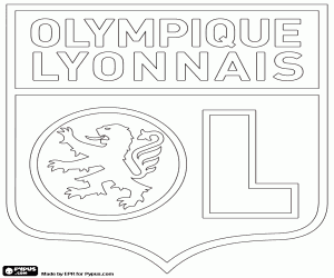 Shield of Olympique Lyonnais coloring page