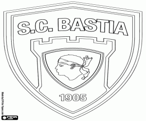 Shield of SC Bastia coloring page