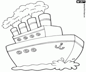 The ship, a transport on water coloring page