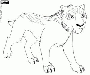 Shira, the tigress of Ice Age 4 coloring page