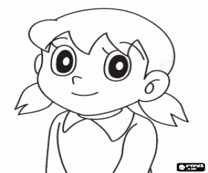 Shizuka, Doraemon character coloring page