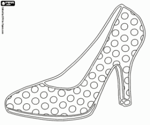 A shoe with circles coloring page