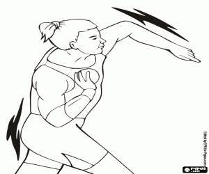 Shot put, athletic discipline coloring page