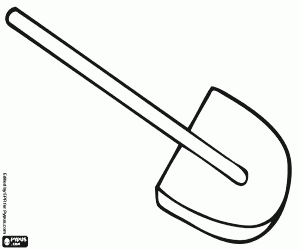 The shovel, tool for a miner coloring page