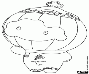 Shuey Rhon Rhon, mascot Beijing 2022 coloring page
