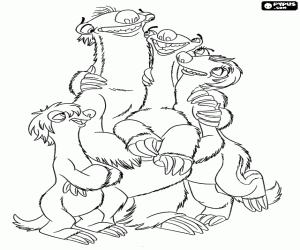 Sid happy with his family coloring page