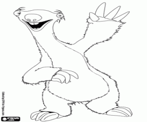 Sid in the movie Ice Age 4 coloring page