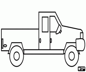 Side of a pickup truck coloring page
