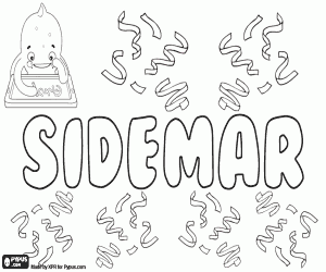 Sidemar, male first name coloring page