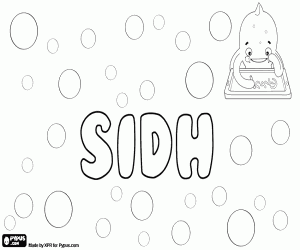 Sidh, male first name coloring page