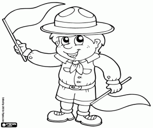 Signals with scouts flags coloring page