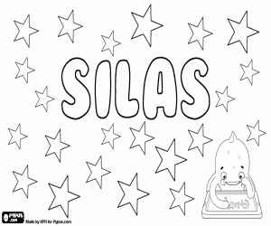 Silas, name in various languages coloring page