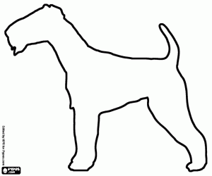 Silhouette of an Airedale Terrier coloring page
