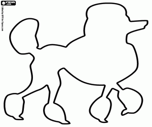 Silhouette of a poodle dog coloring page