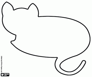 Silhouette of resting cat coloring page