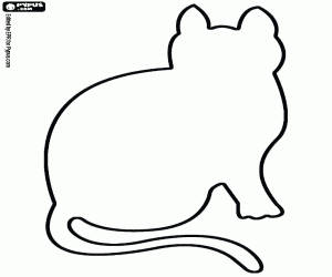 Silhouette of a seated cat coloring page