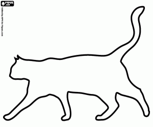 Silhouette of a stealthy cat coloring page