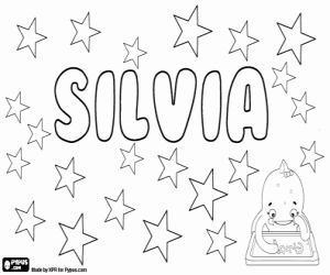 Silvia, name in many languages coloring page