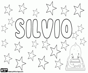 Silvio, name in various languages coloring page