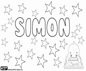 Simon, name in many languages coloring page