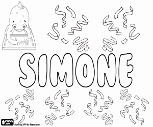 Simone, name of Hebrew origin coloring page