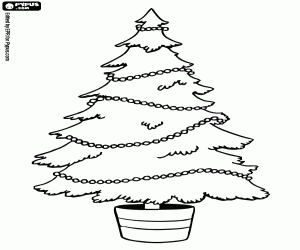 Simple Christmas tree coloring page