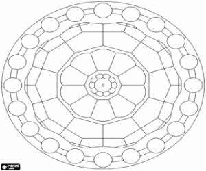 Simple circular mandala coloring page