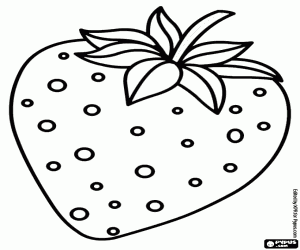 A simple drawing of a strawberry coloring page