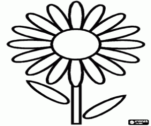 Simple flower - A daisy coloring page