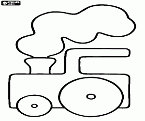 A simple steam locomotive coloring page