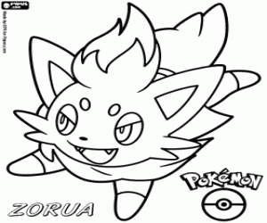 A sinister Pokémon, Zorua coloring page