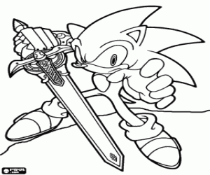 Sir Sonic, a medieval knight coloring page