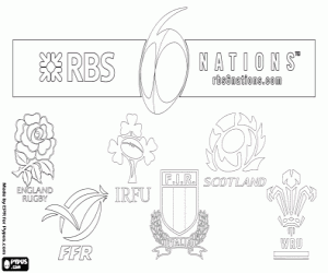 Six Nations Rugby logo coloring page