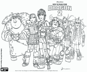 The six protagonists of the film coloring page