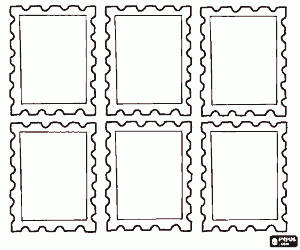 Six stamps for Postman Pat coloring page
