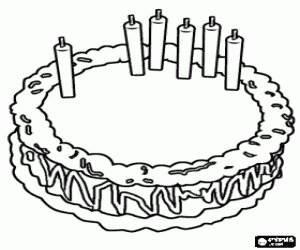 A sixth birthday cake coloring page