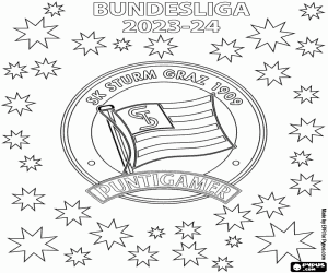 SK Sturm Graz, champion 2023-2024 coloring page