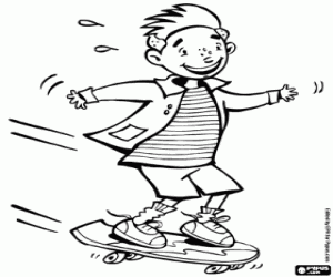 Skateboarding coloring page