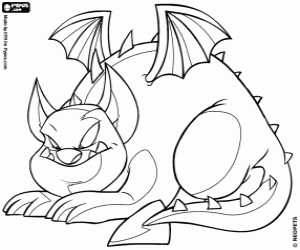 Skeith, the winged dragon from Neopets coloring page