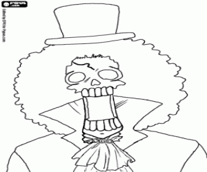 The skeleton Brook of One Piece coloring page