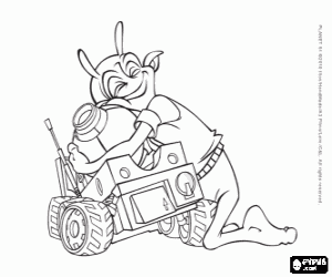 Skiff and Robot Rover, Planet 51 coloring page