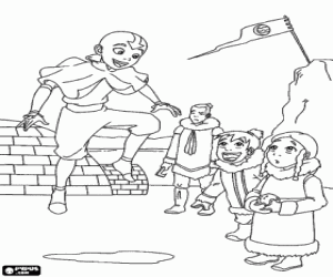 The skills of Aang coloring page