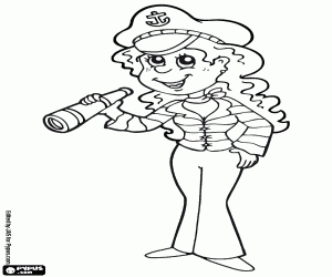 The skipper on the ship coloring page
