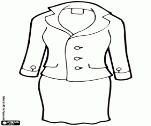 Skirt suit for woman coloring page