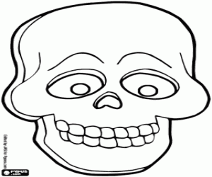 Skull mask for Halloween coloring page