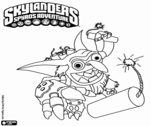 Skylander Boomer with dynamite coloring page